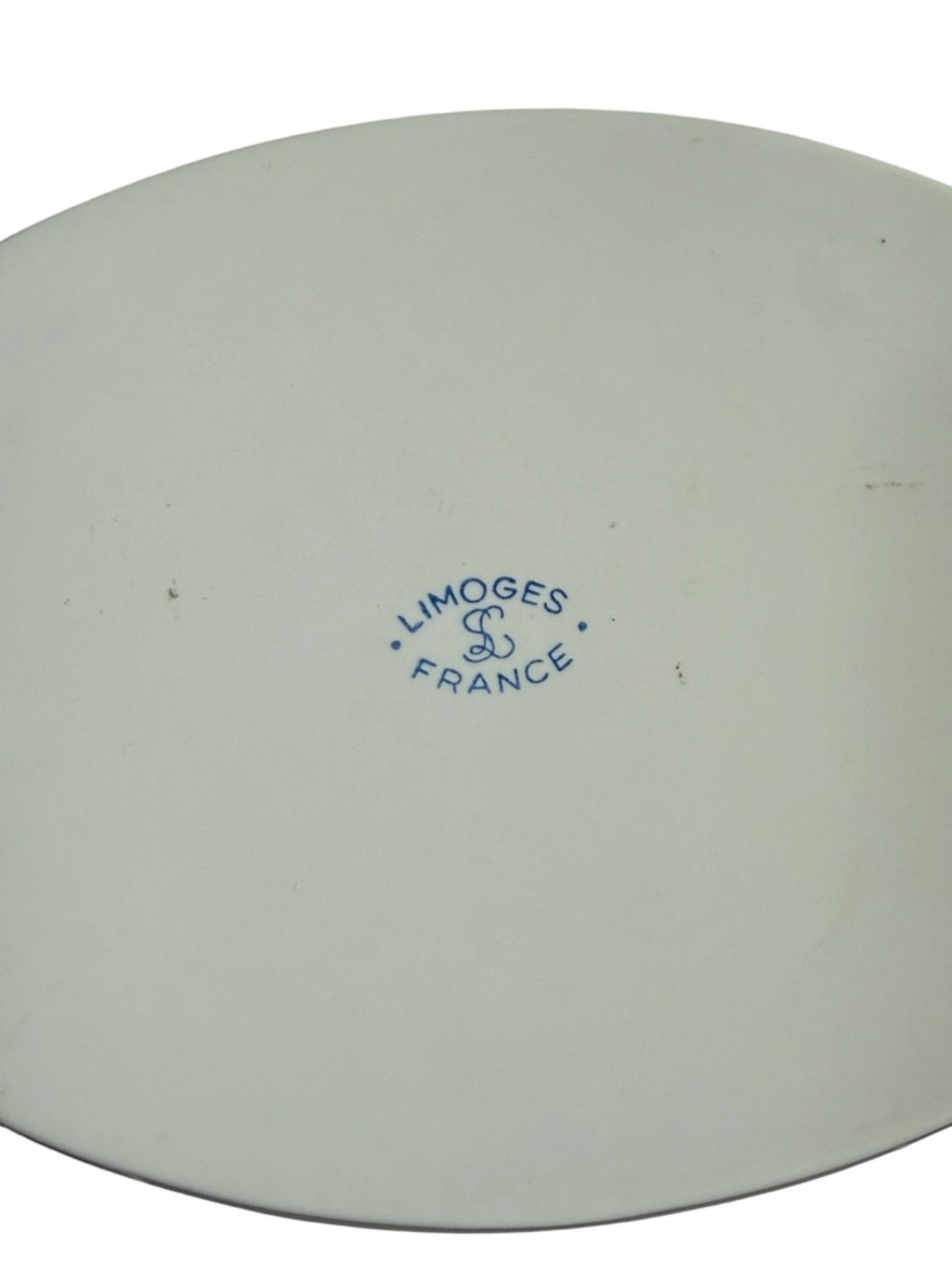Limoges France Blue Floral Oval Serving Platters Set of 2 Gold Trim - Picture 3 of 6